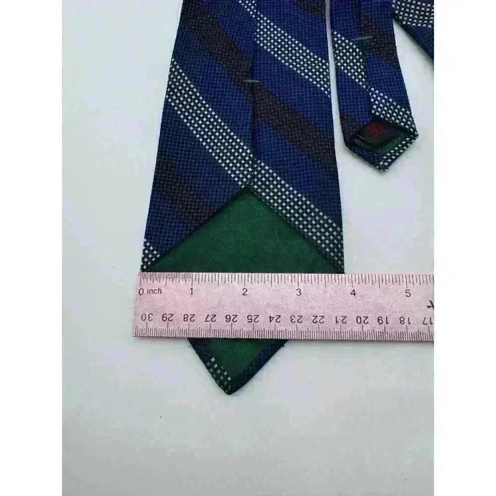 VTG Tommy Hilfiger‎ Repp Tie Jacquard 100% Silk Necktie Red Blue Woven 57L X 4W